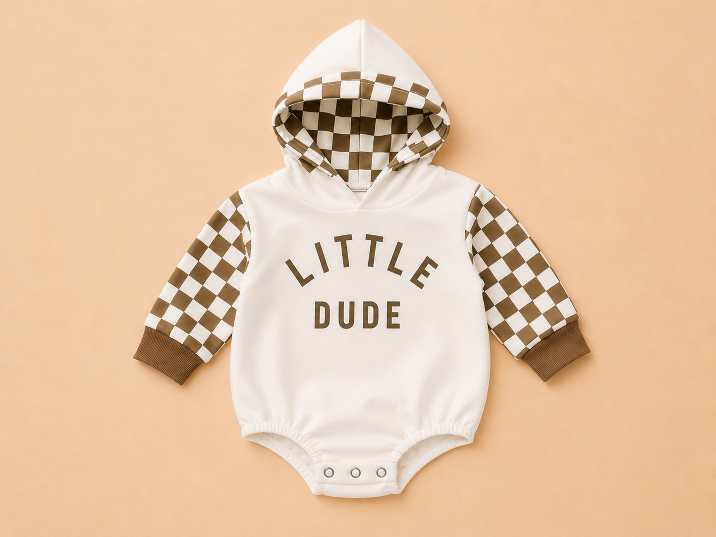 Little Dude Checkered Hoodie Romperš¤
