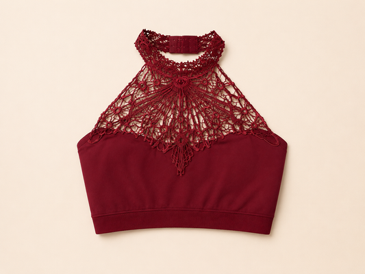 Crimson Elegance Lace Bralette ❤️
